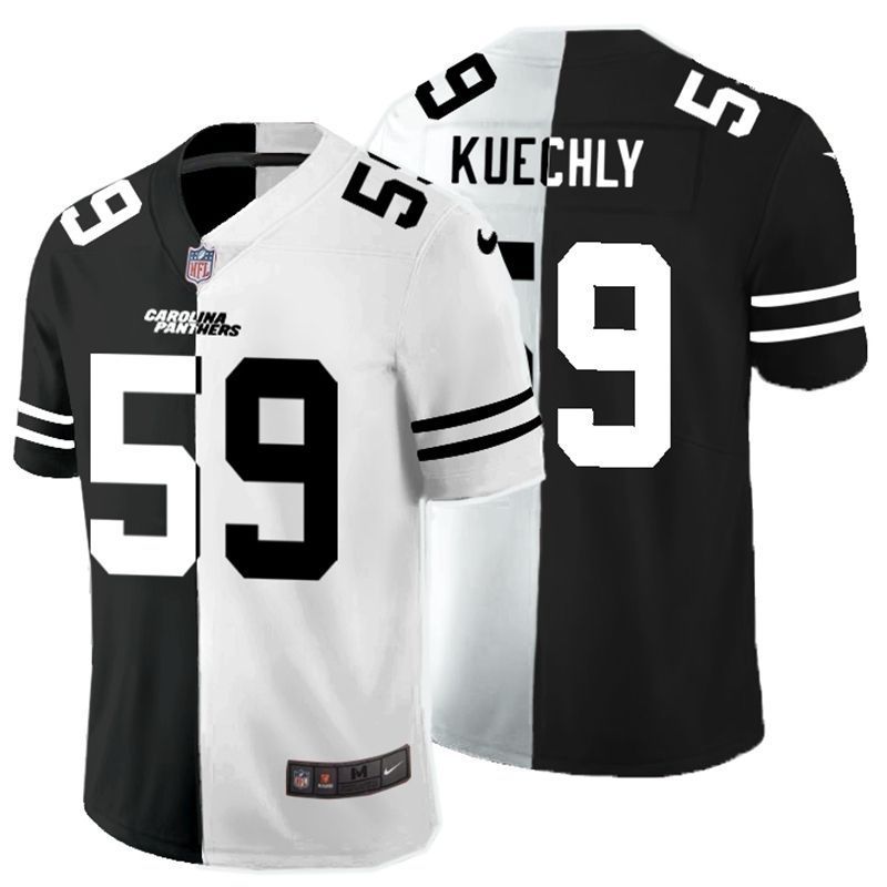 Carolina Panthers Luke Kuechly #59 NFL 2020 Black And White Jersey