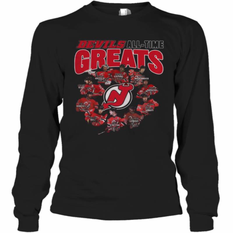 Original New Jersey Devils All Time Greats Signatures Long Sleeve T-Shirt