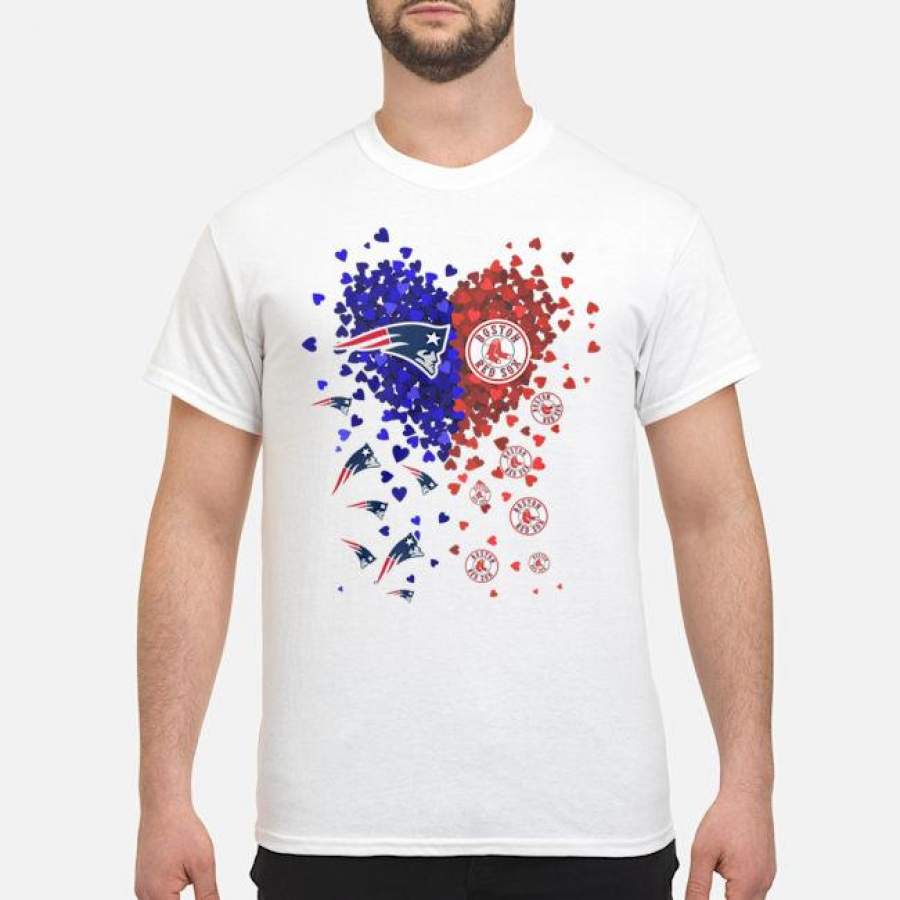 New england patriots and boston red sox hearts shirt