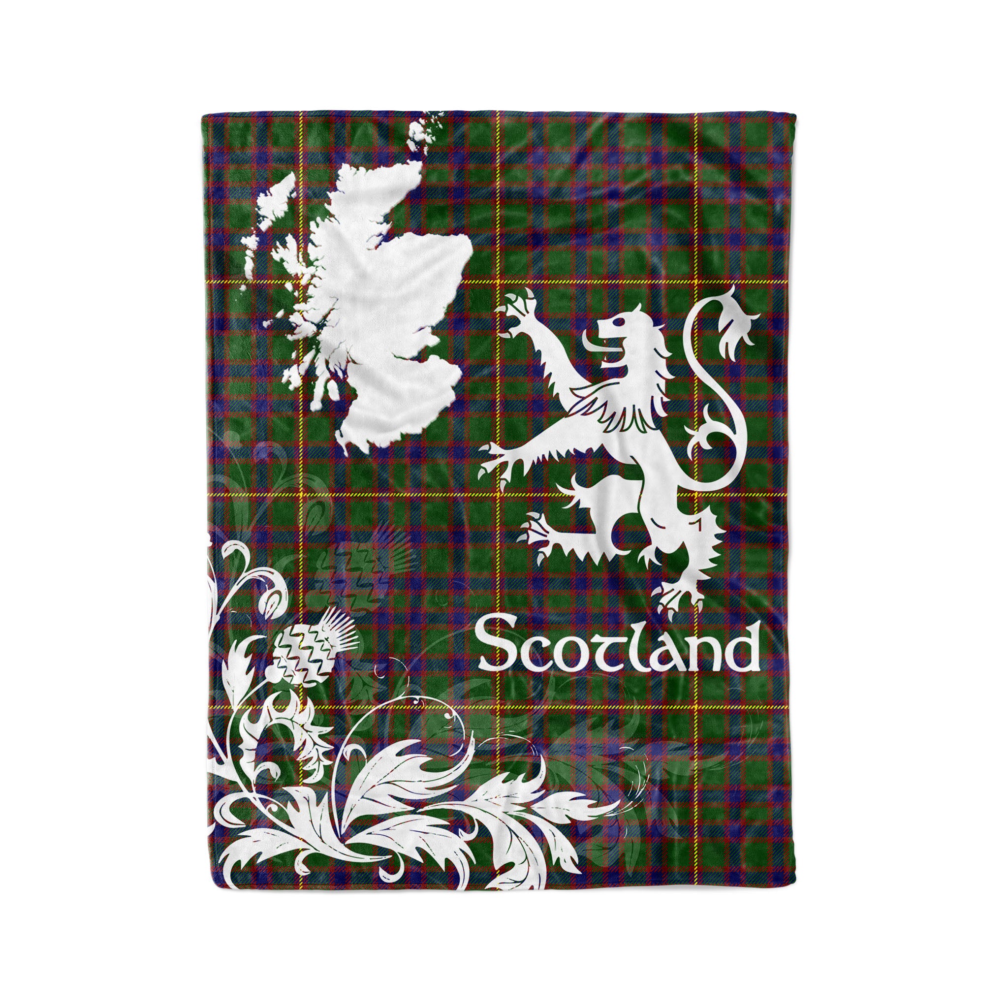 Tartan Plaid Fleece Blanket Tartan Blanket Thistle And Lion Scottish Clan Hall Plaid Blanket