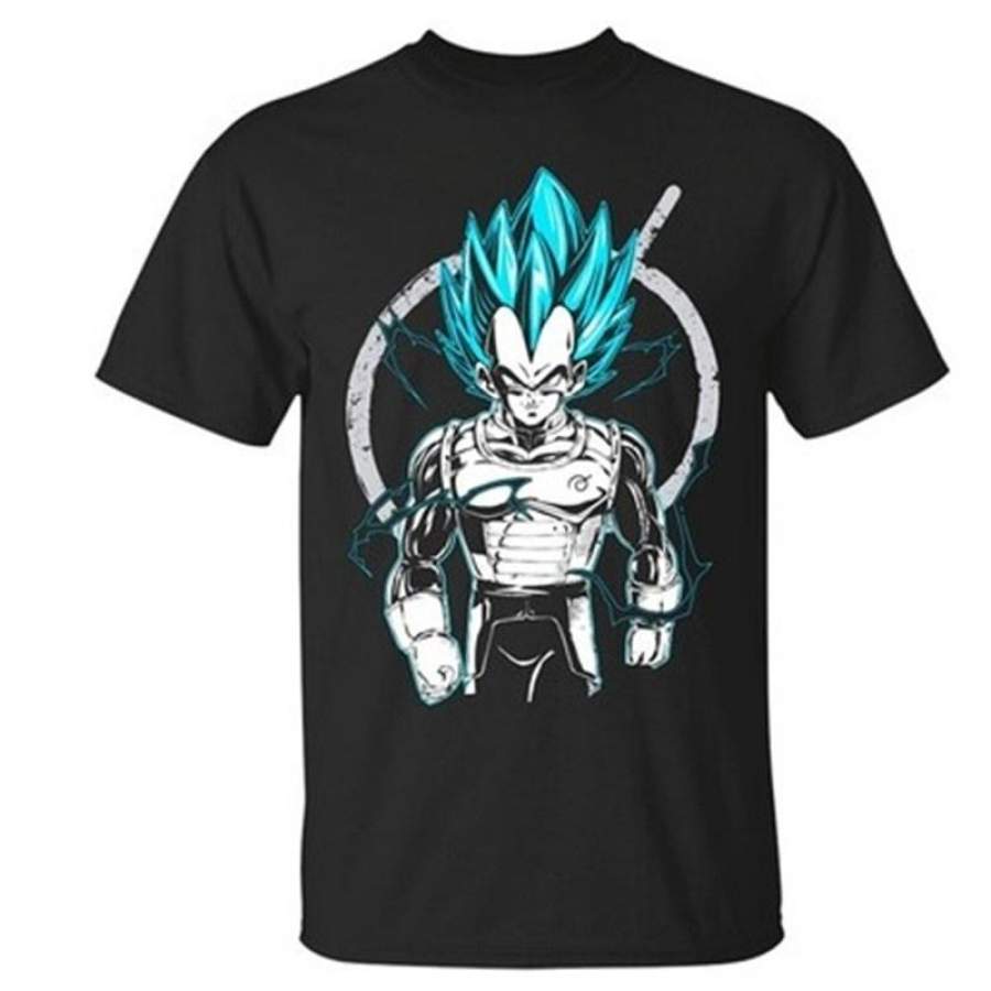 Fashion Men’S T-Shirt Printed T-Shirt Super Saiyan God Shirt Vegeta God Dragon Ball T-Shirt