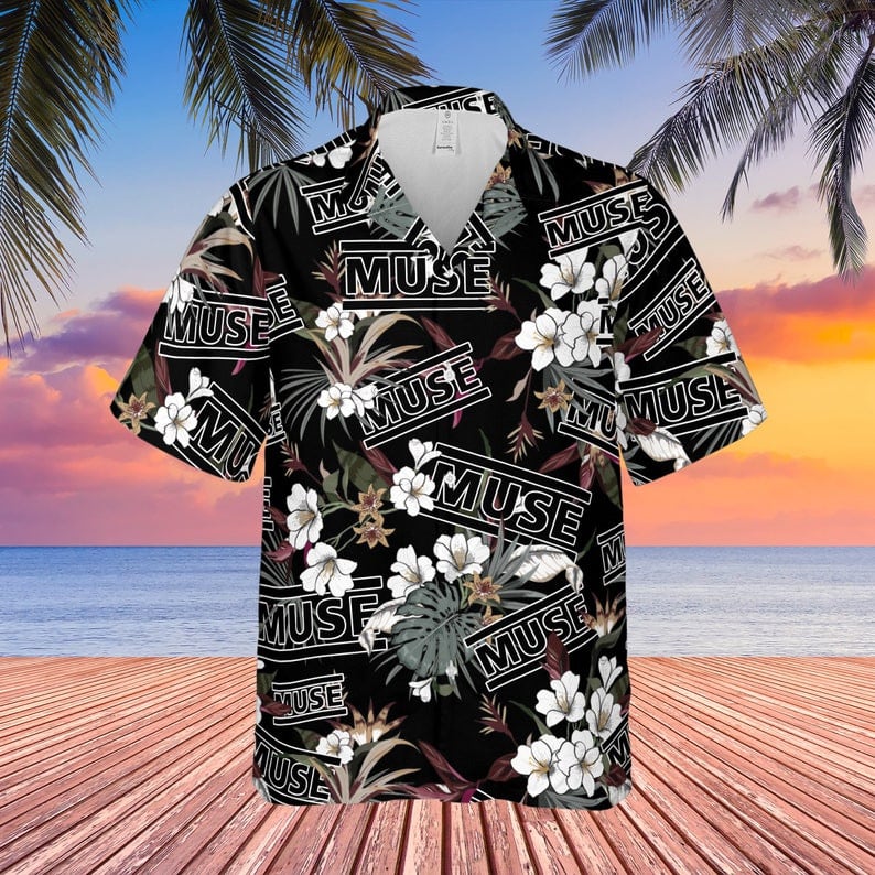 Muse Rock Band Logo Tropical Forest All Over Print Hawaii Shirt Black Ha57889