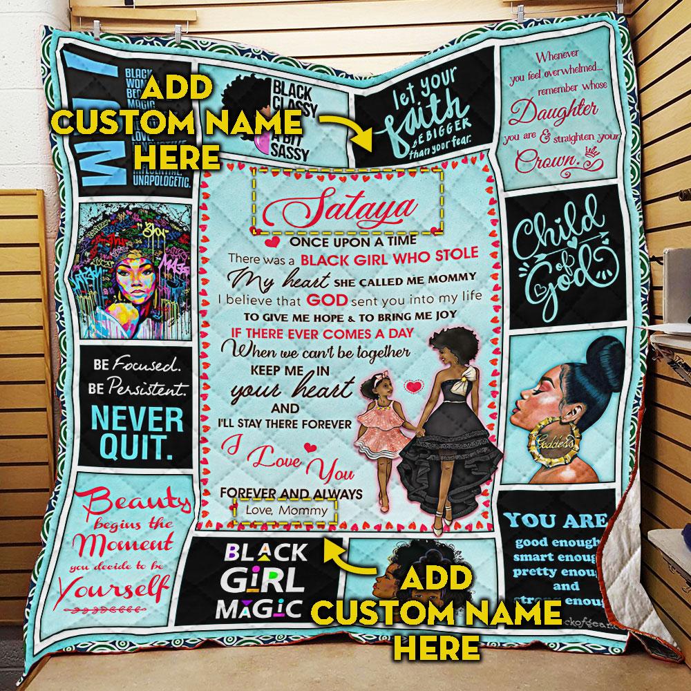 Personalized There Was A Black Girl Who Stole My Heart, Black Woman Quilt Blanket