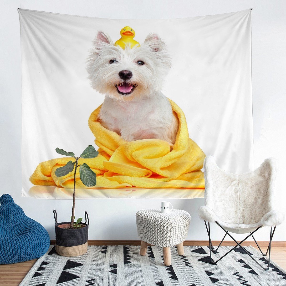 Puppy Dog Bedding Throw Blanket Kids Boys Girls Cute Animal Pattern Tapestries Wall Hanging 3D Dog Print Tapestry Lightweight Soft Wall Blanket,Bedding Collection