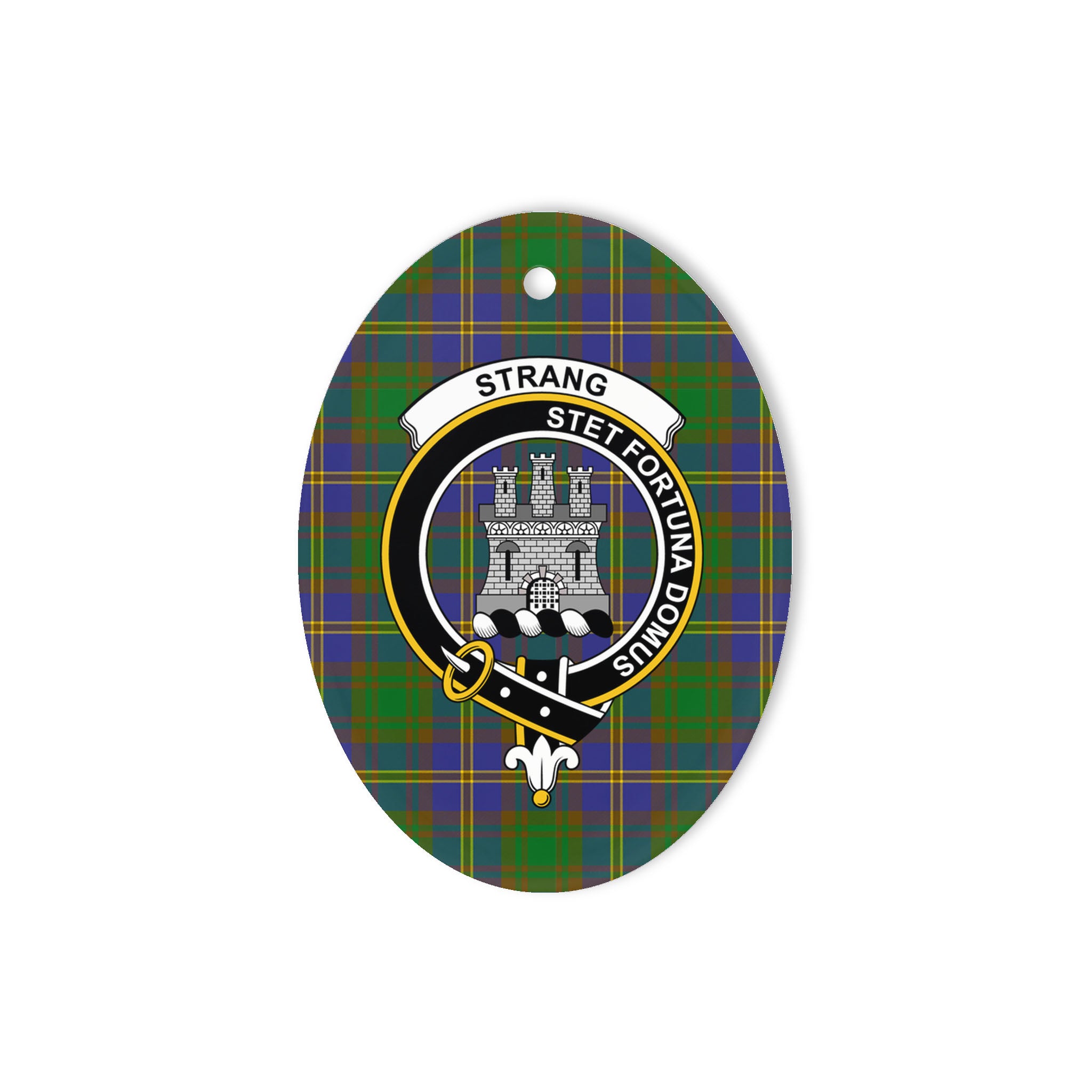 Strang Scottish Clan Plaid Ornament Gift. Christmas Tree Ornament Strang Clan Tartan Ornament Great Christmas Ornaments Gift Oval Ornament