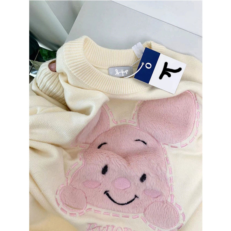 2022 Kawaii korean fashion Anime Hobby Pooh Bear Lotso Cute Round Neck Pullover Thick Sweater Autumn and Winter Warm Clothes alx