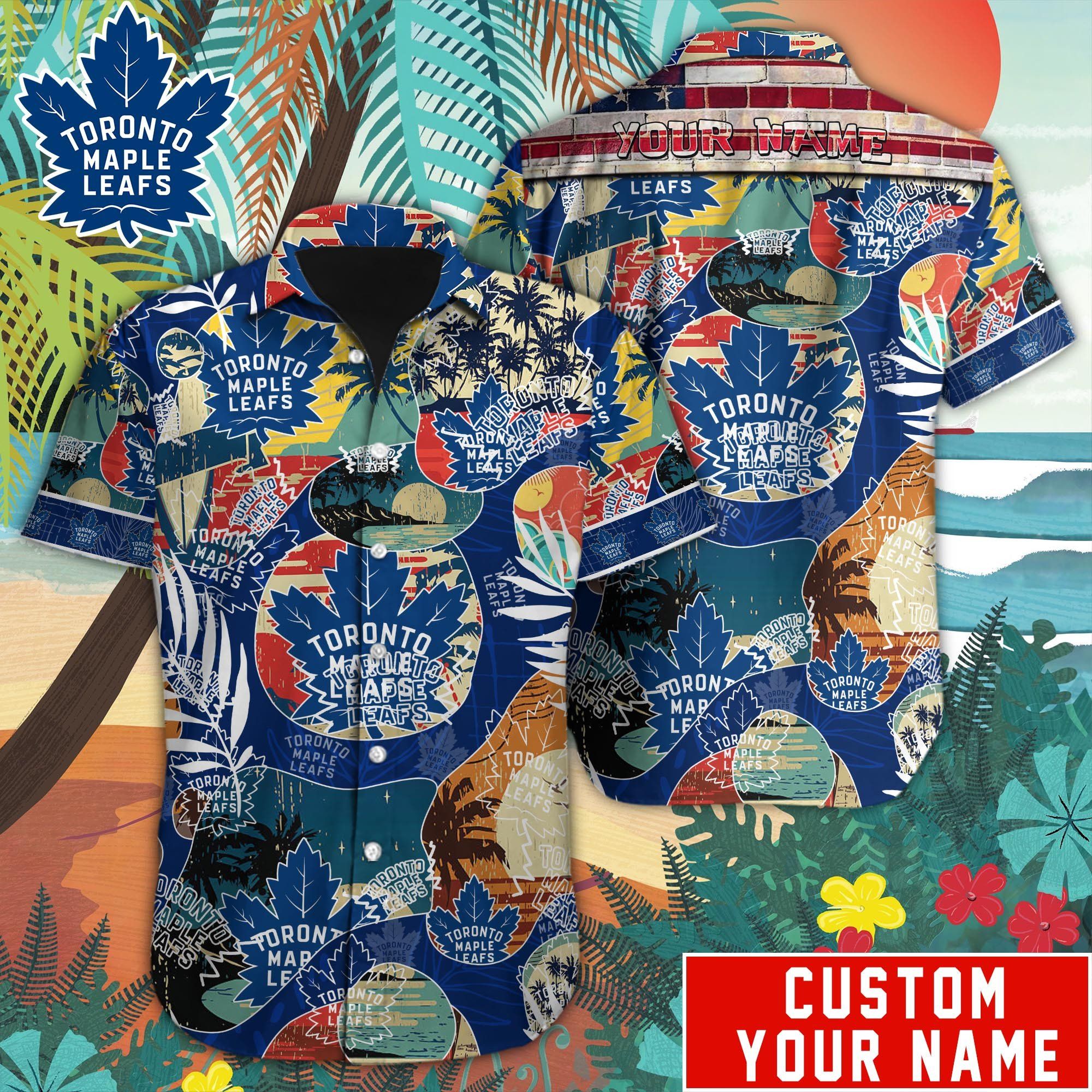 Toronto Maple Leafs Custom Name Hawaiian Shirt