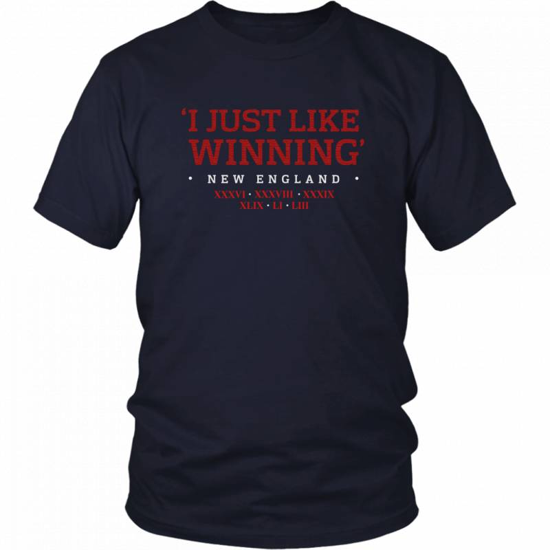 I JUST LIKE WINNING SHIRT TOM BRADY SIX TIME CHAMPIONS New England Patriots SUPER BOWL LIII CHAMPIONS SHIRT