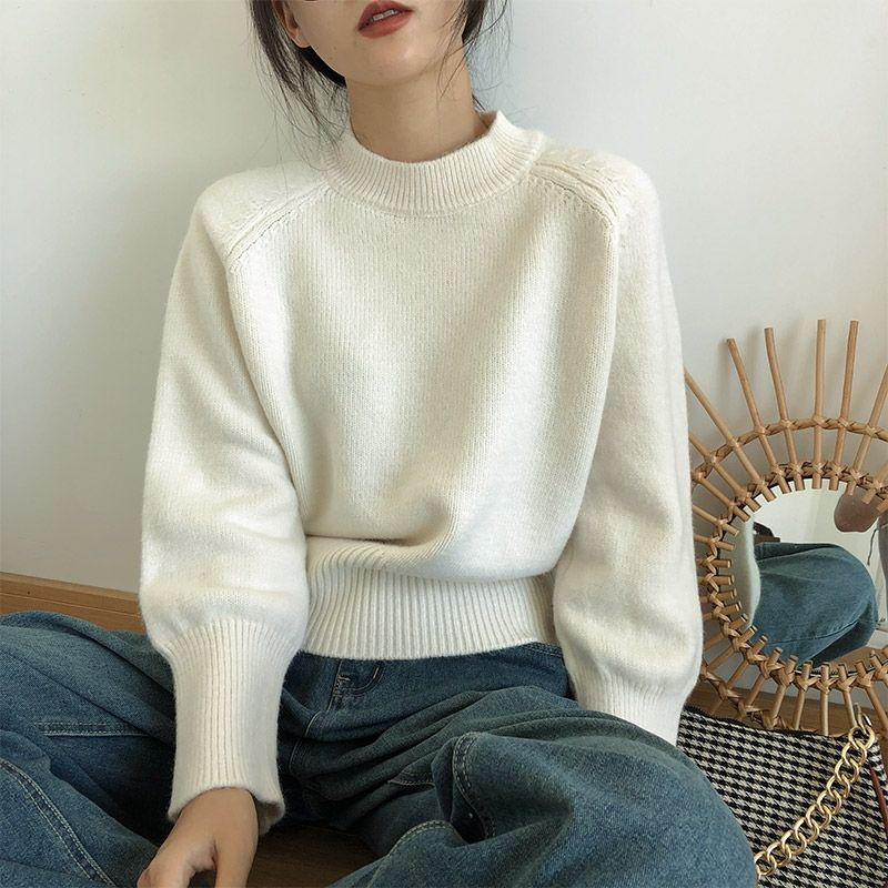 Women Sweater Knitted Solid Color Pullover Warm O-neck Top Autumn and Winter Long Sleeve Casual свитер женский Drop Shipping alx