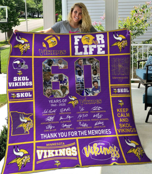 Minnesota Vikings Quilt Blanket 1 Tt