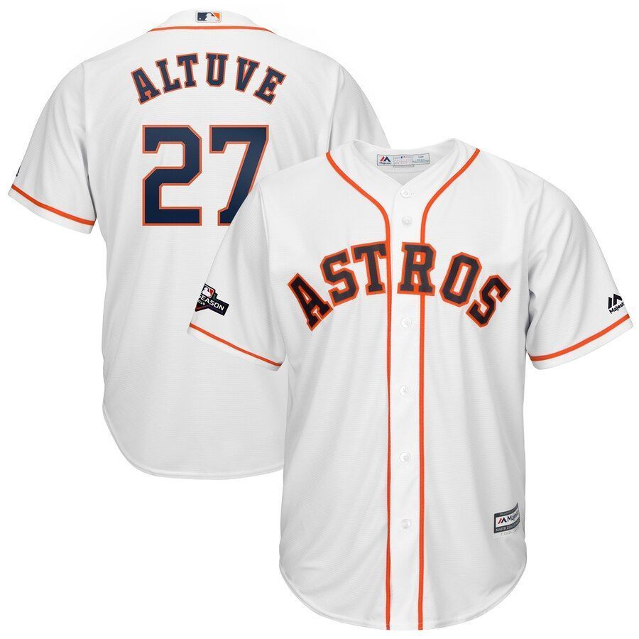 Jose Altuve Houston Astros Majestic 2019 Postseason Official Cool Base Player Jersey White