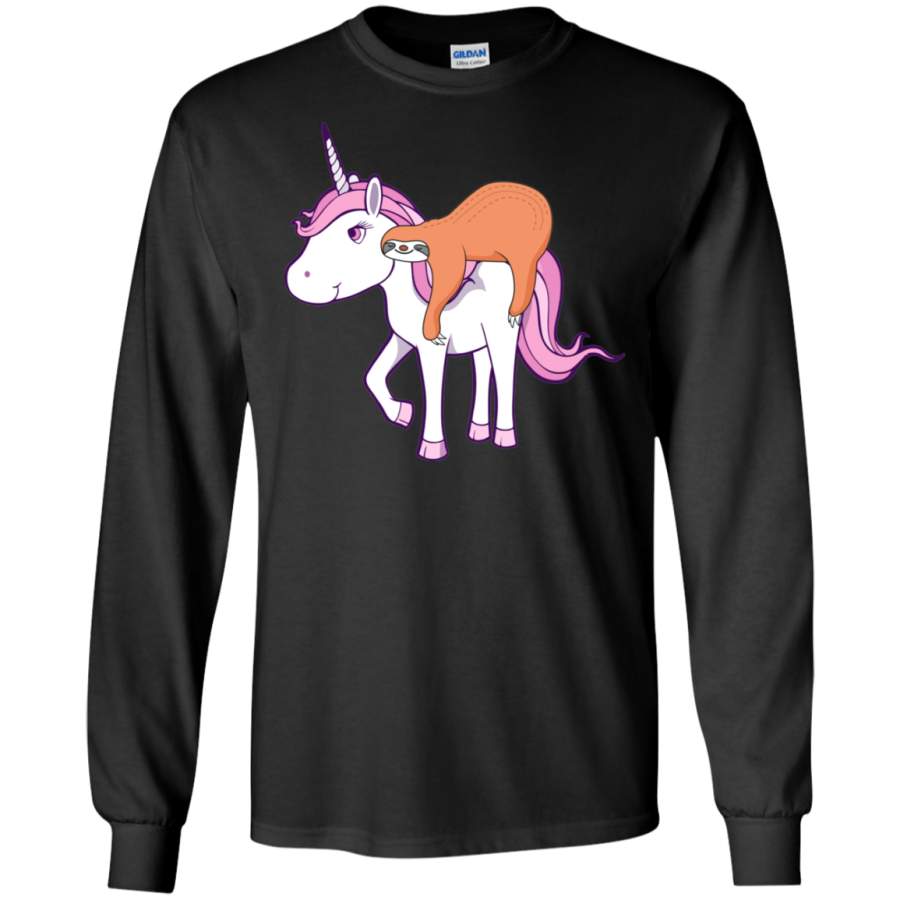 Sloth Unicorn Funny Cute Animal Lover Gift LS Sweatshirts