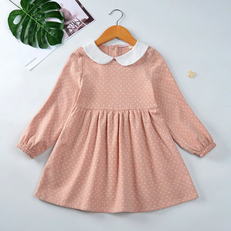 2022 Brand Girls Dress Spring Autumn Dresses For Kids Dot Children Princess Costumes Long Sleeve Teen School Clothing 1-10years alx