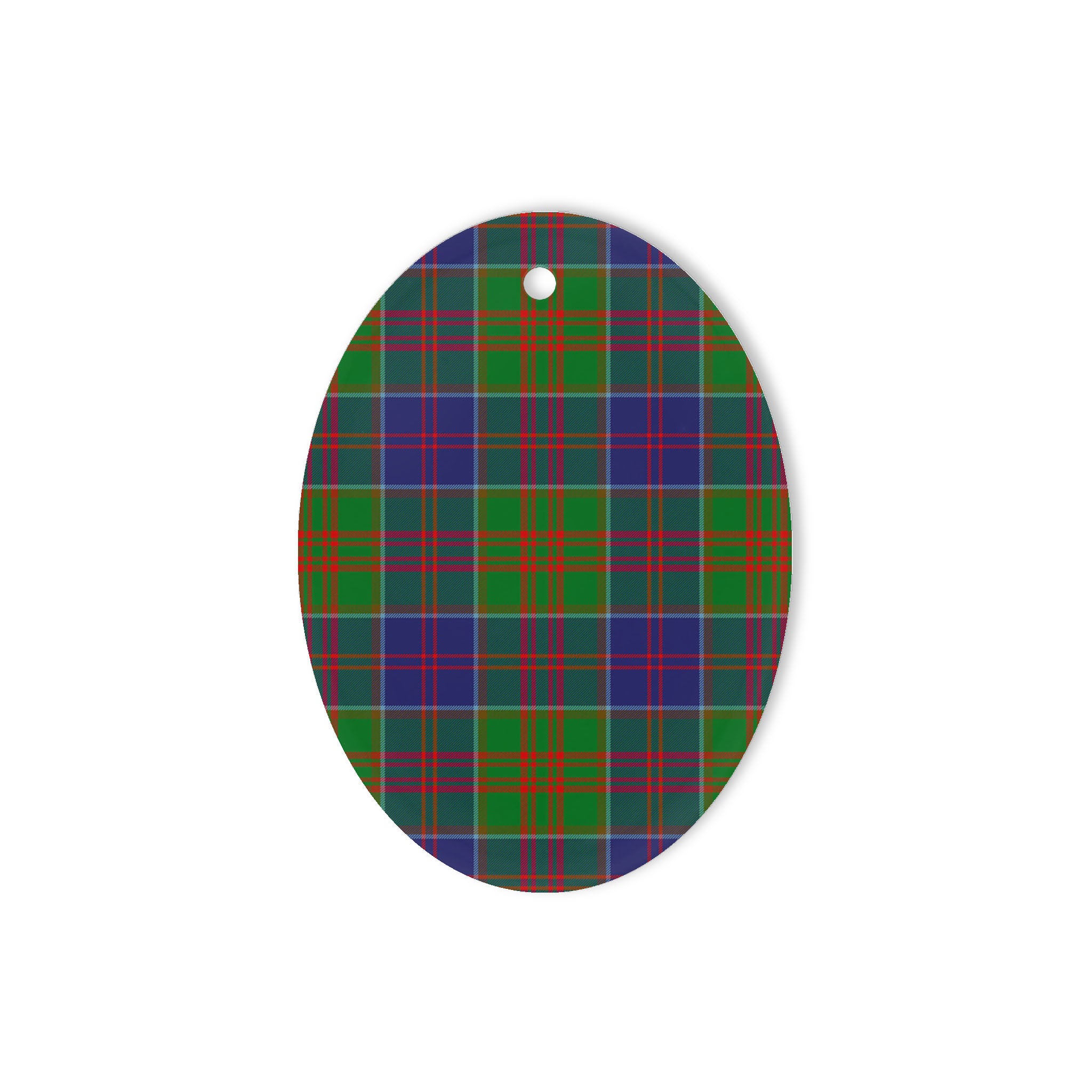 Stewart Of Appin Hunting Modern Tartan Oval Ornaments, Christmas Tree Ornament, Plaid Christmas Ornaments, Ceramic Oval Christmas Tree Decoration