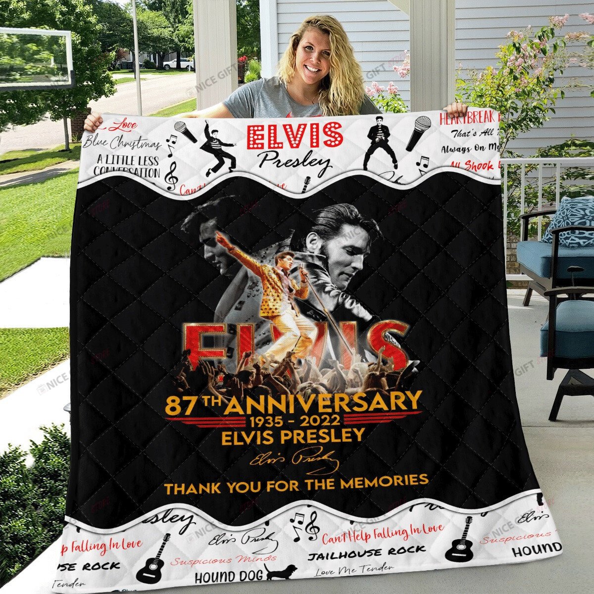Elvis Presley Fleece Blanket Blk-B9L6