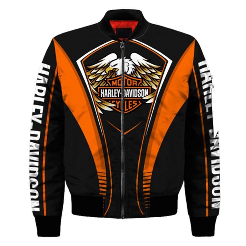 Harley Davidson Skull Jacket On Back Printed 3D