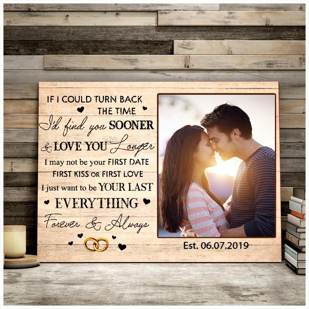 [Personalized Name, Date & Photo]  I Love You Forever & Always Gift For Couple Gift For Family Home Decor Wall Art Canvas Memorial Home Decor