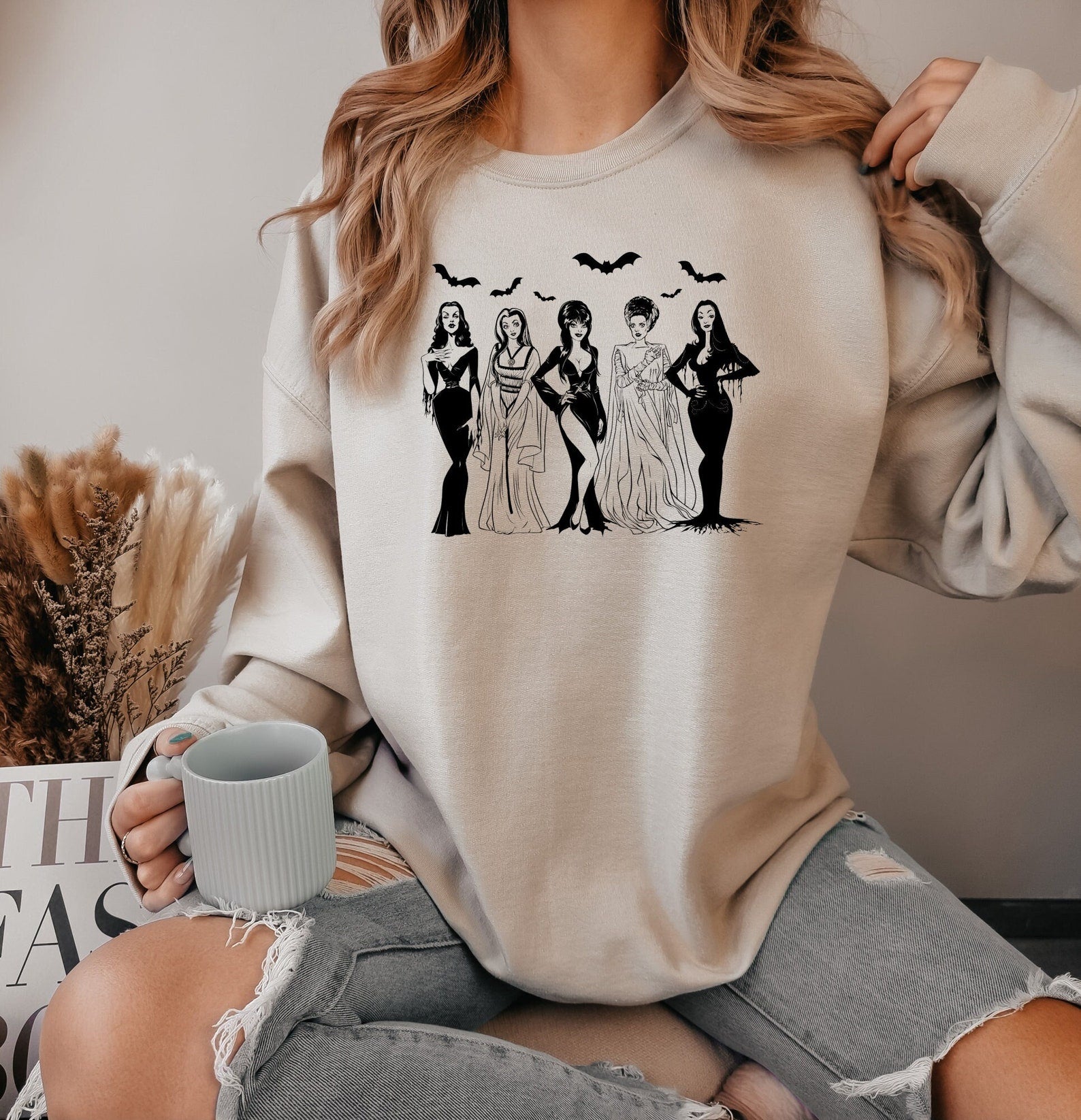 Vintage Horror Queens Sweatshirt 2D Crewneck Sweatshirt All Over Print Sweatshirt For Women Sweatshirt For Men Sws4026