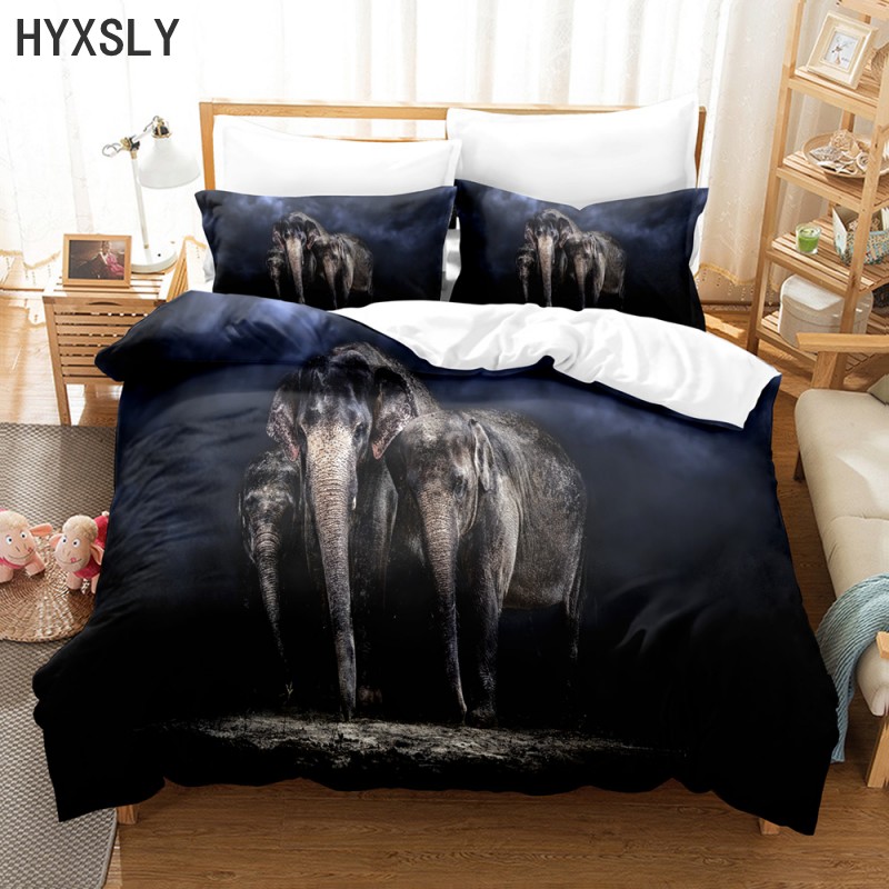 3D Print Elephant Pattern Duvet Cover Set Polyester Microfiber Bedding And Pillowcase Single/Twin/Double/Full/Queen/King