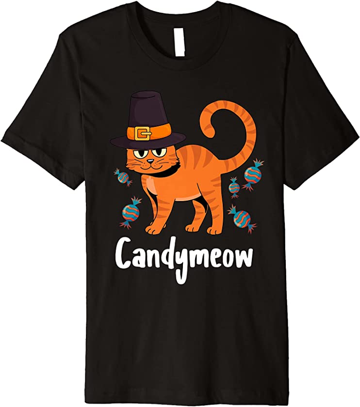 Candy-Meow Thanksgiving Day Cat Kitten Lover Fall Autumn Premium T-Shirt