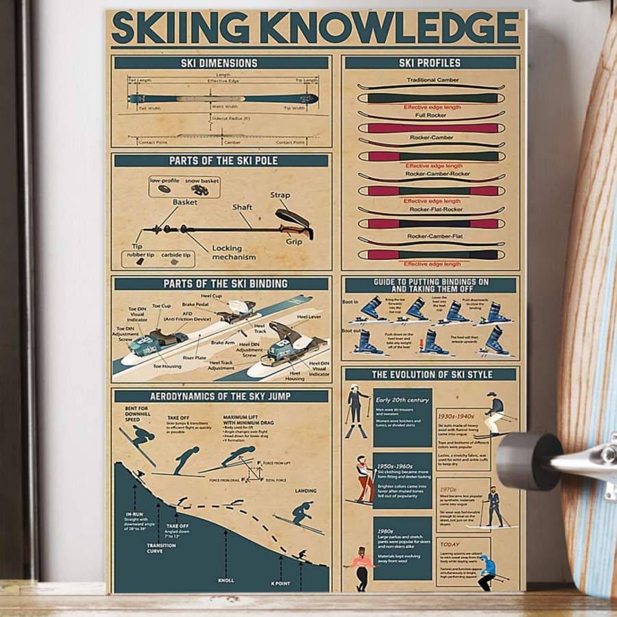 Skiing Knowledge Trending Gift For Skiing Lovers  Poster