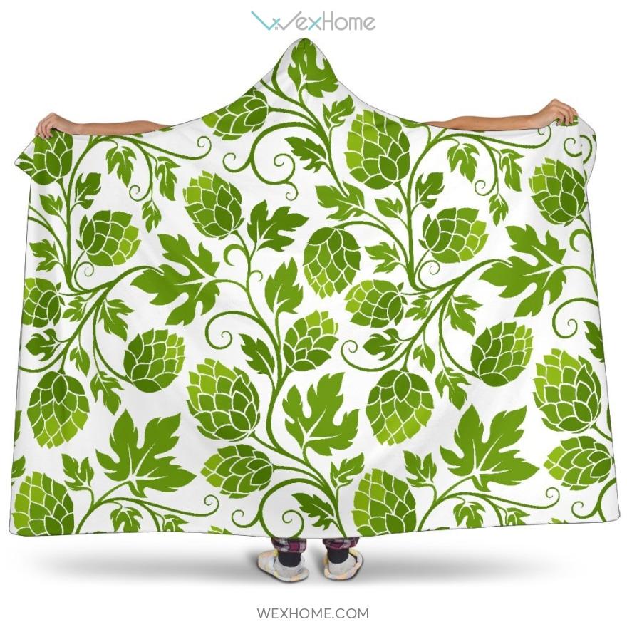 Hop Design Pattern Hooded Blanket