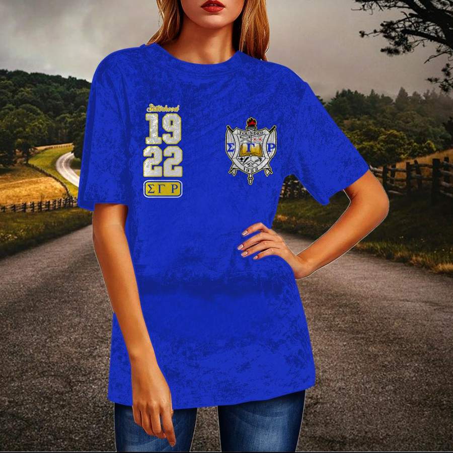 Sigma Gamma Rho Crew Neck Velvet Top Short Sleeve T-Shirt 010720201