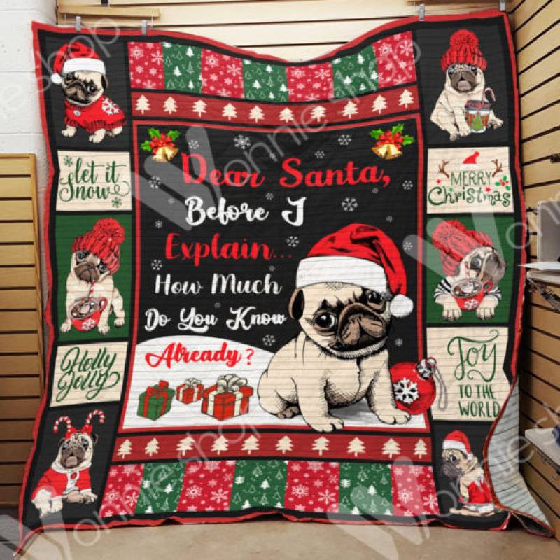 Pug Dog Christmas Blanket OCT0402 78O52