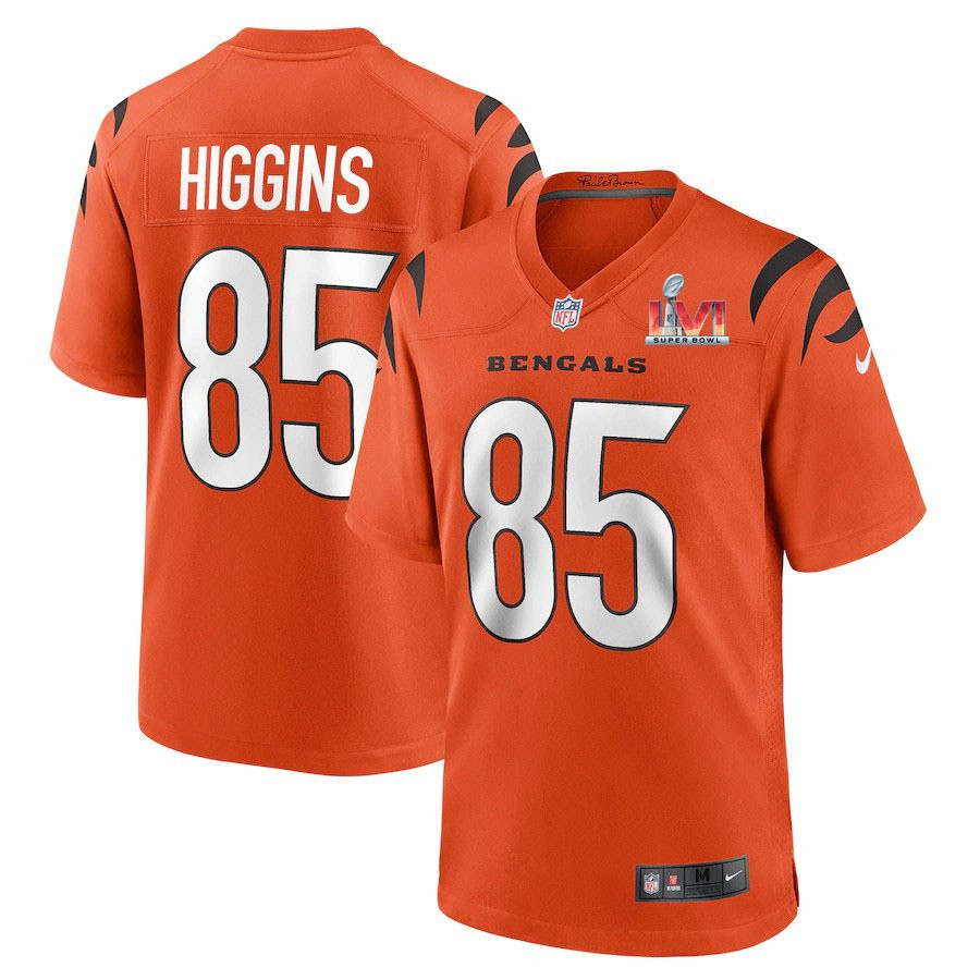 Cincinnati Bengals Tee Higgins 85 2022 NFL Superbowl Lvi Match Orange Jersey Gift For Bengals Fans