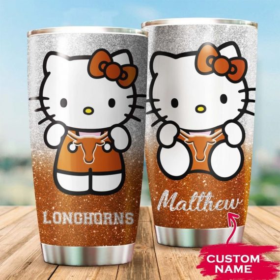 Texas Longhorns Hello Kitty Custom Name Tumbler