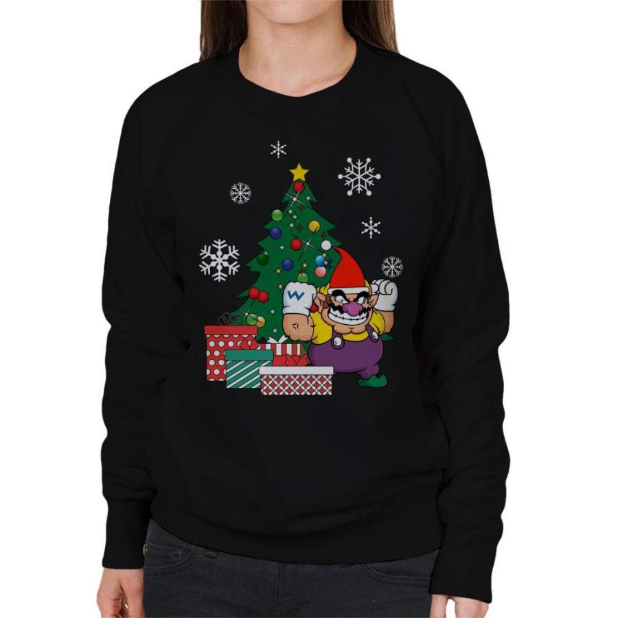 Wario Around The Christmas Tree Super Mario Bros Women’s Sweatshirt