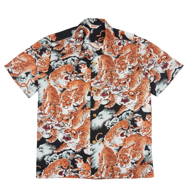 One Hundred Tigers Orange Black Amazing Design Hawaii Shirt Ha8385