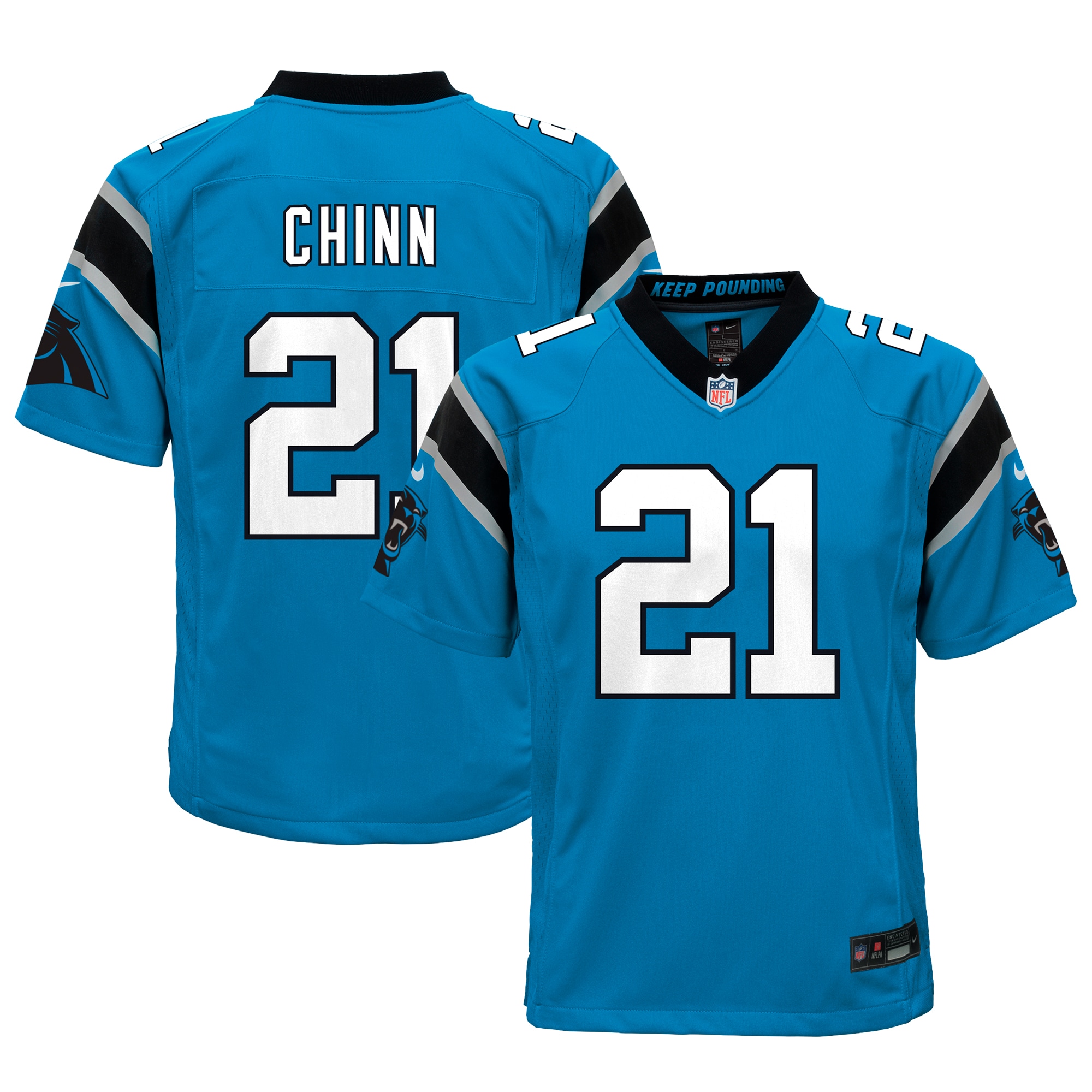 Youth Carolina Panthers Jeremy Chinn Blue Game Jersey