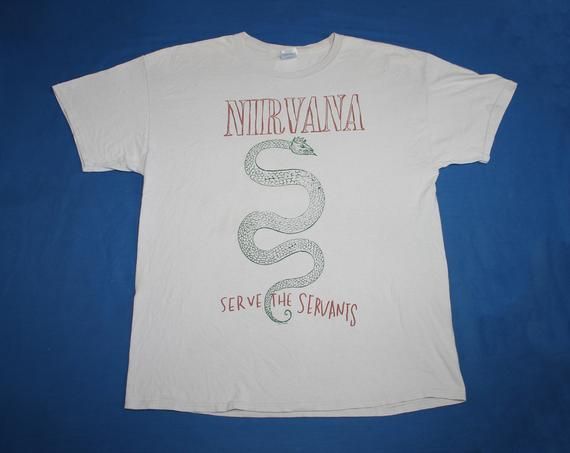 2000S Nirvana Shirt Serve The Servants American Rock Band Shirt Grunge Alternative Rock Men S Shirt