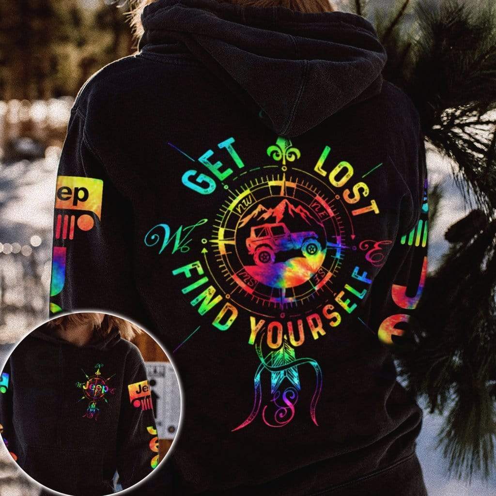 Jeep girl Get Lost, Find Yourself Hoodie 3D All over print #V