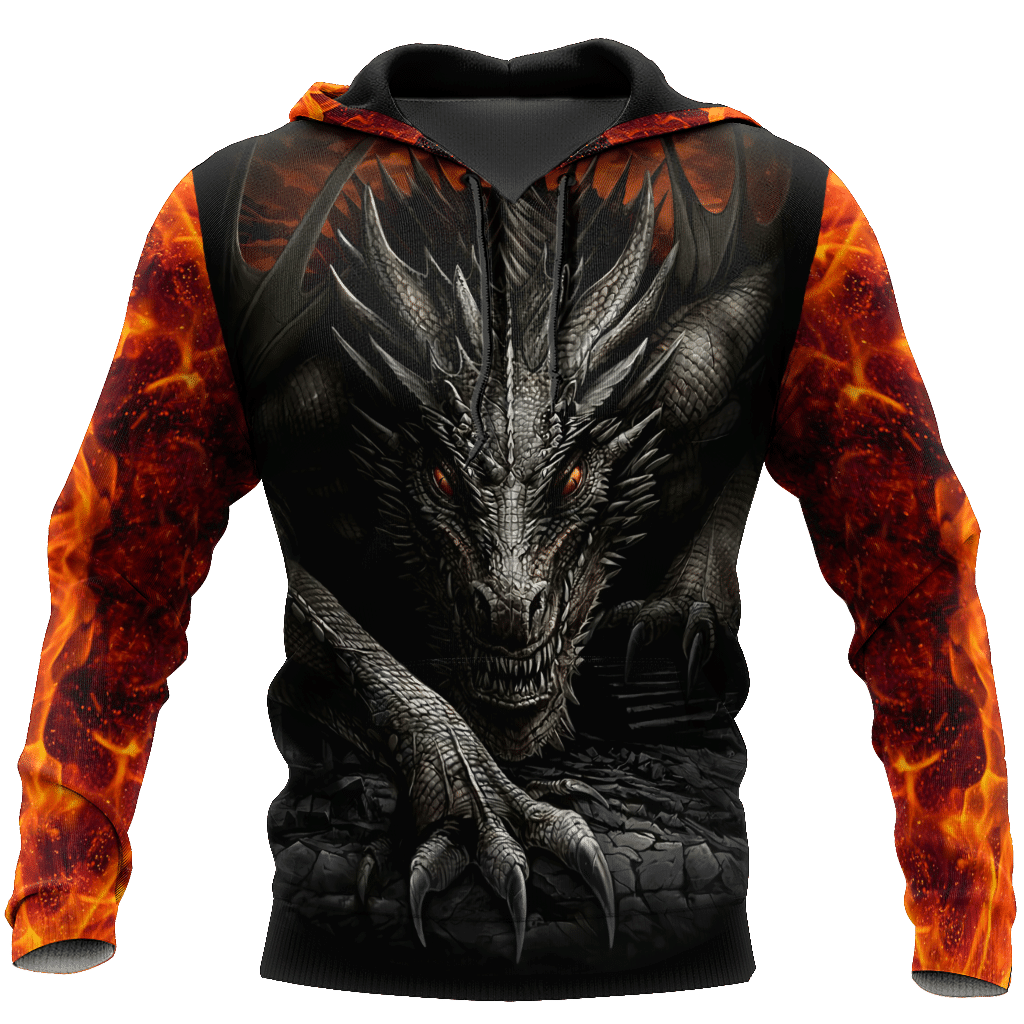 Dragon On Fire 3D Hoodie Shirt For Men And Women