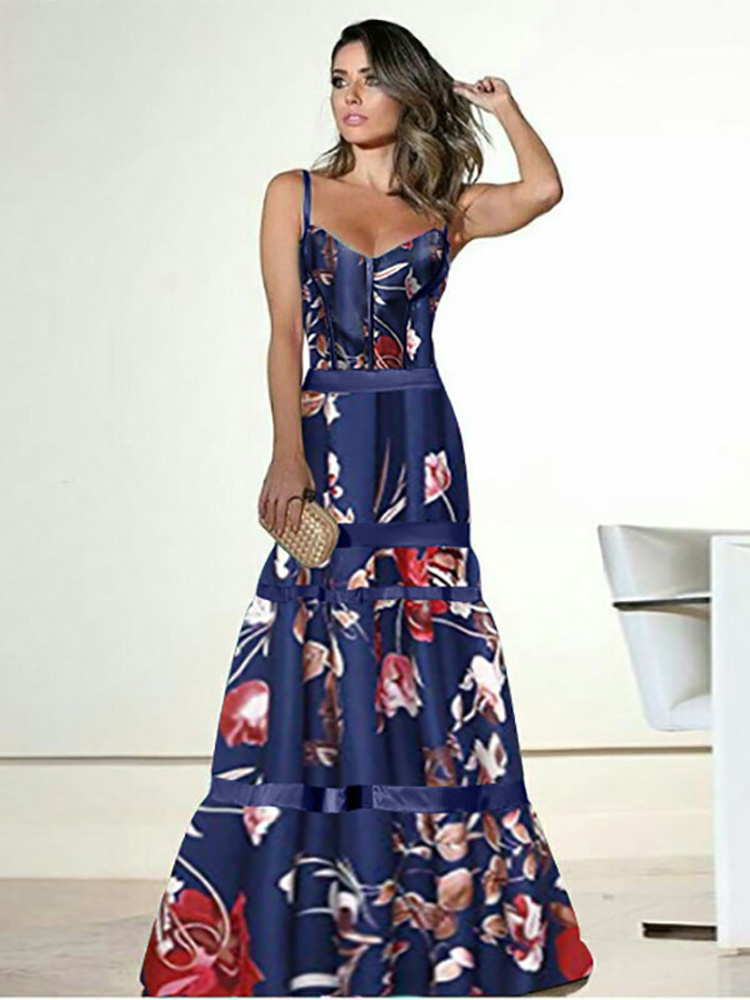 Sylph Summer Sexy Y2K Clothes Floral Print Sleeveless Backless Bodycon Maxi Dress For Women 2022 Outfits Party Evening Elegant alx