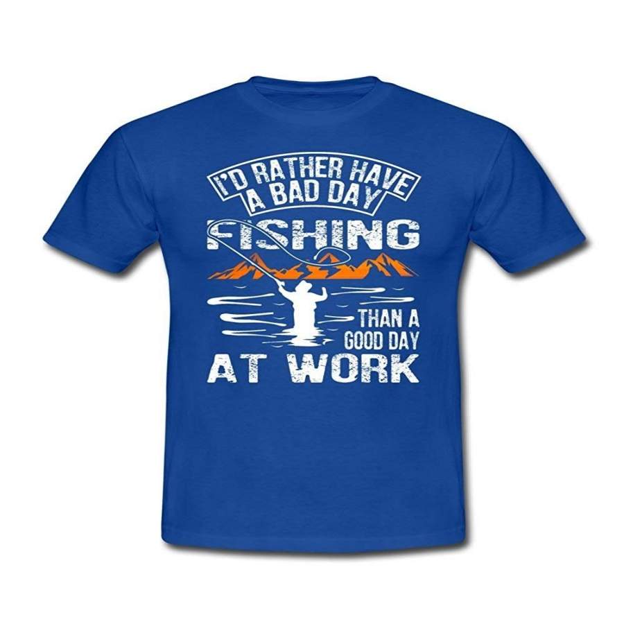 Rather A Bad Day Fishing Funny Quote Men’S Casual T-Shirt