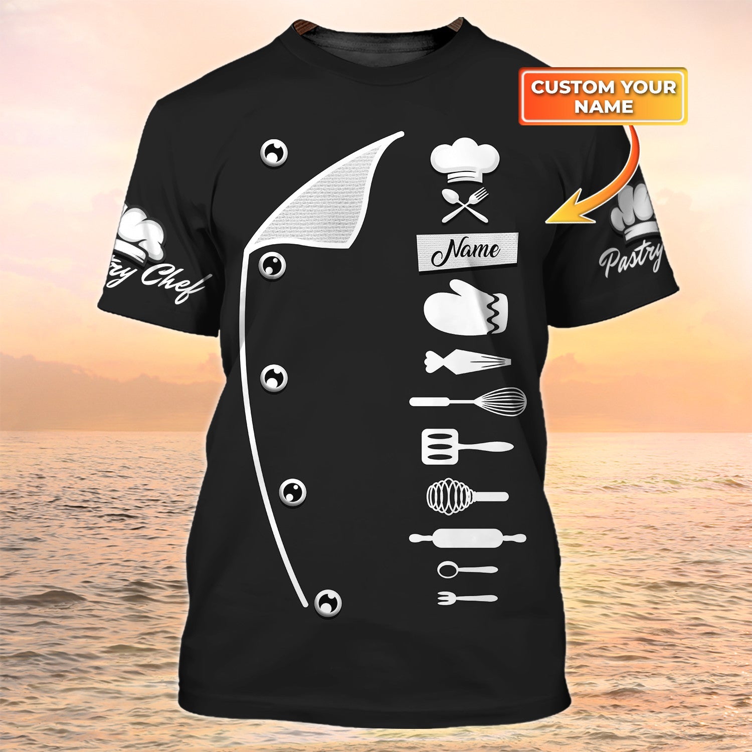 Pastry Chef Tshirt Bakery Uniform Baker Black Shirt