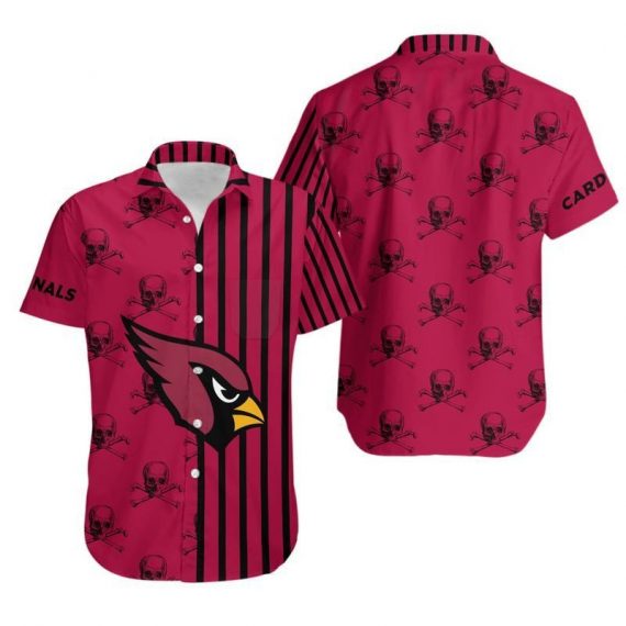 Gift For Husband Dad Arizona Cardinals Stripes And Skull Hawaii Shirt Ha106373