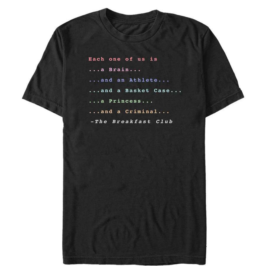 The Breakfast Club Men’s Each One Of Us Stereotype  T Shirt