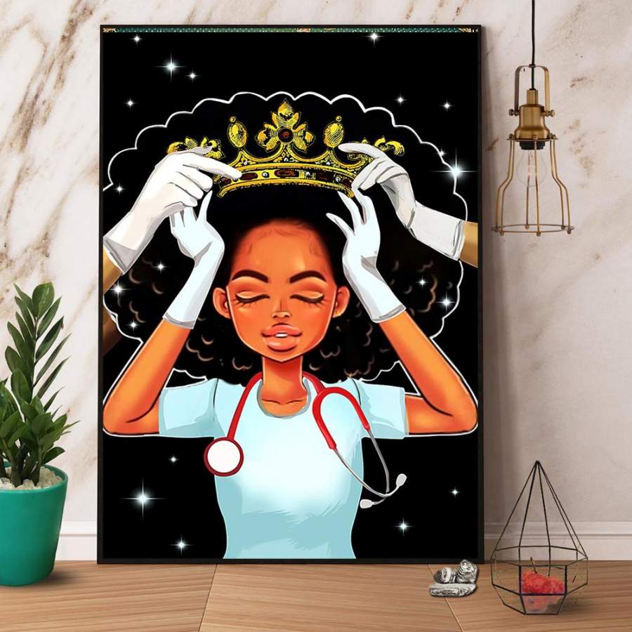 Black Queen Nurse Paper Poster No Frame/ Wrapped Canvas Wall Decor Full Size