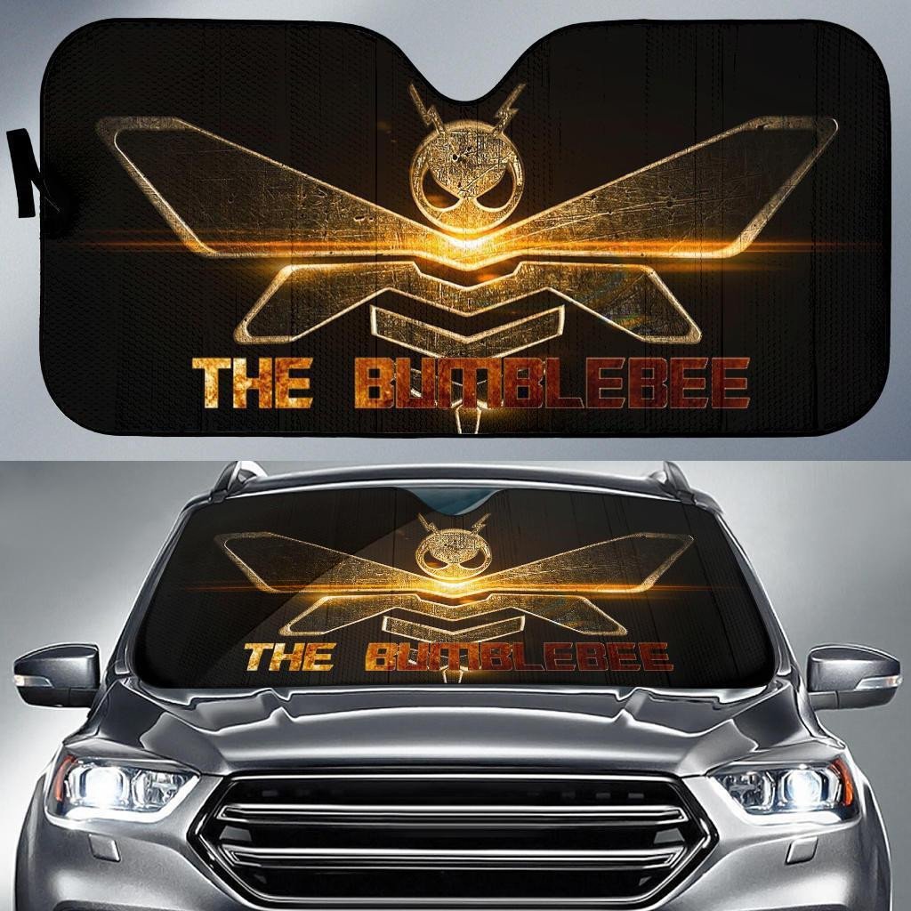 Bumblebee Honey Bee Logo Car Sun Shade 3D Printed In Black Background