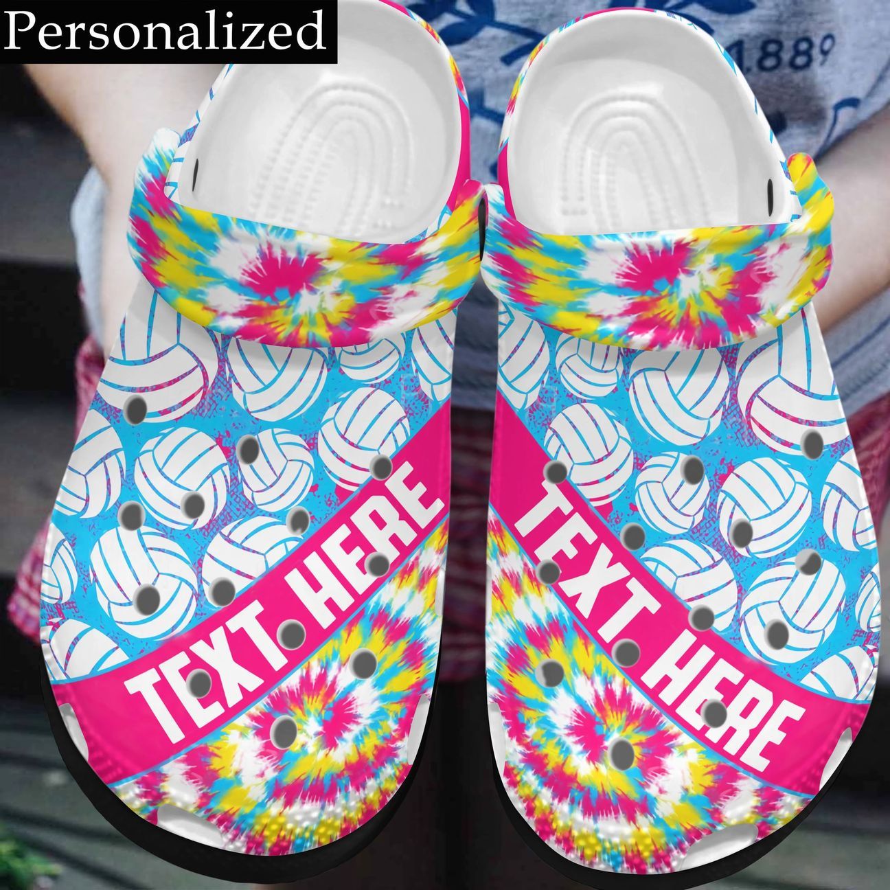 Volleyball Personalized Clog, Custom Name, Text, Color, Number Fashion Style For Women, Men, Kid, Print 3D Colorful Volleyball S