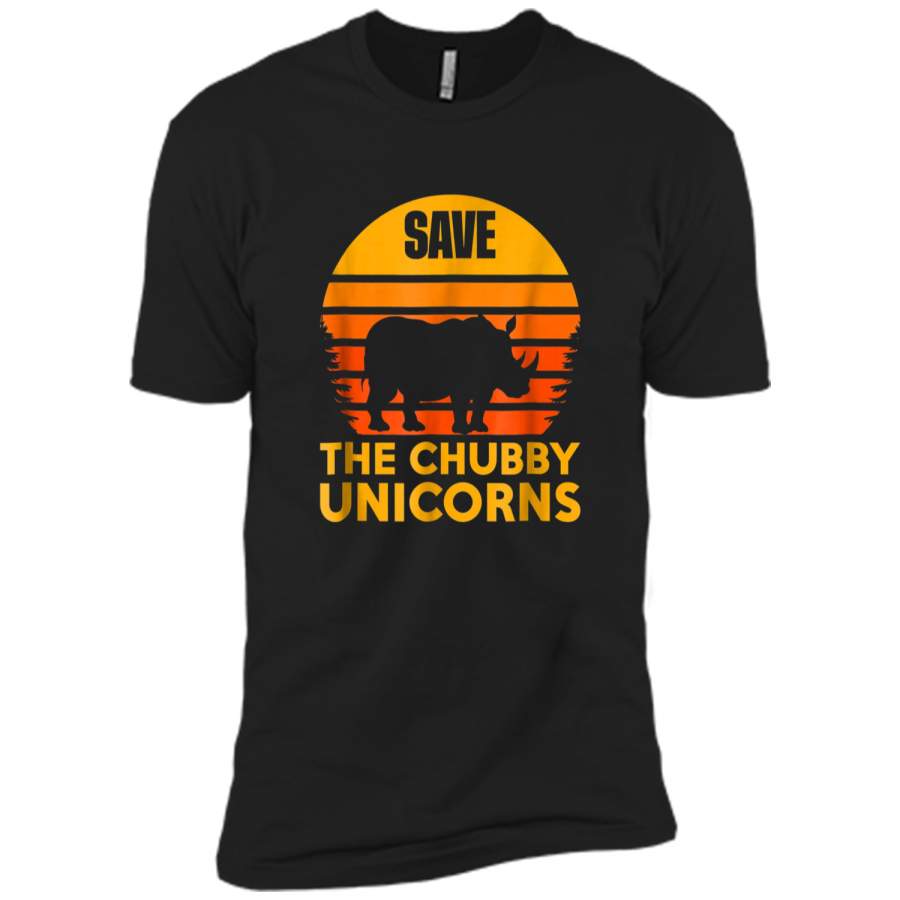 Retro Vintage Save The Chubby Unicorns Animal Lovers Next Level Premium Short Sleeve Tee