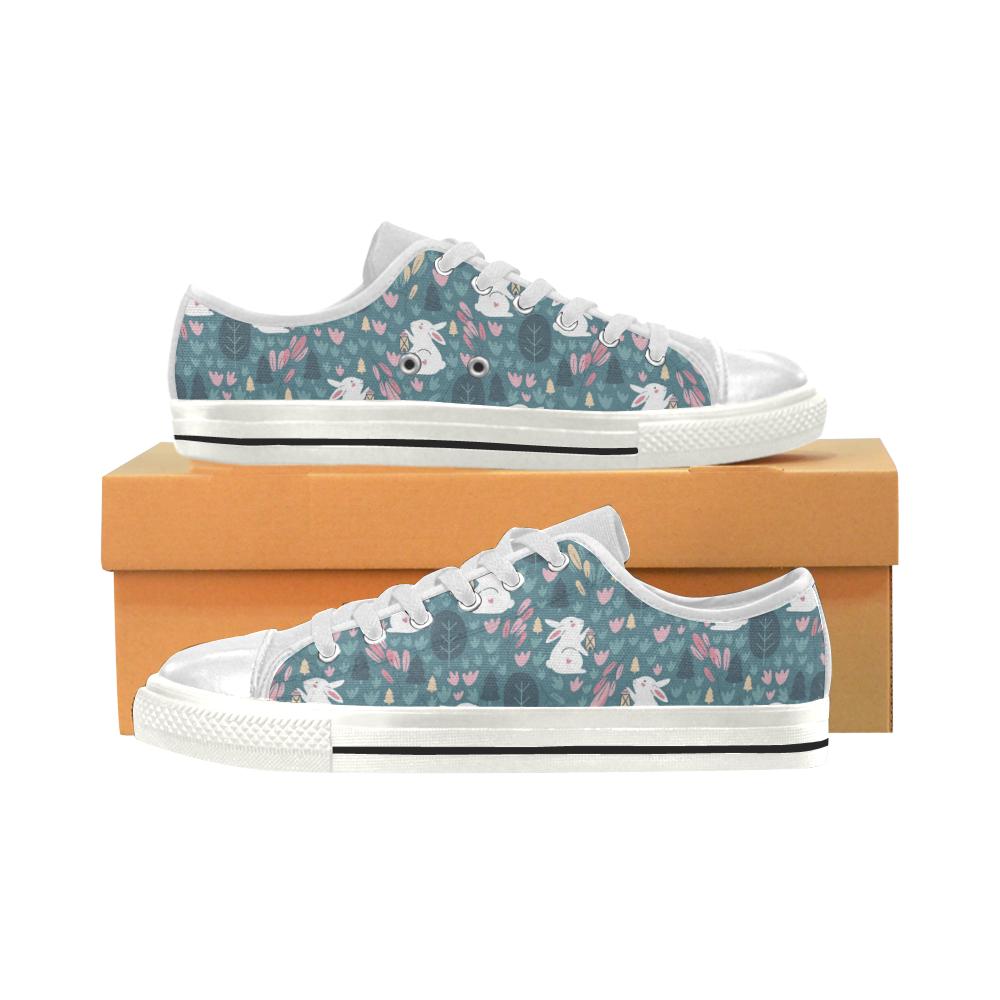 Cute rabbit pattern Women’s Low Top Shoes White