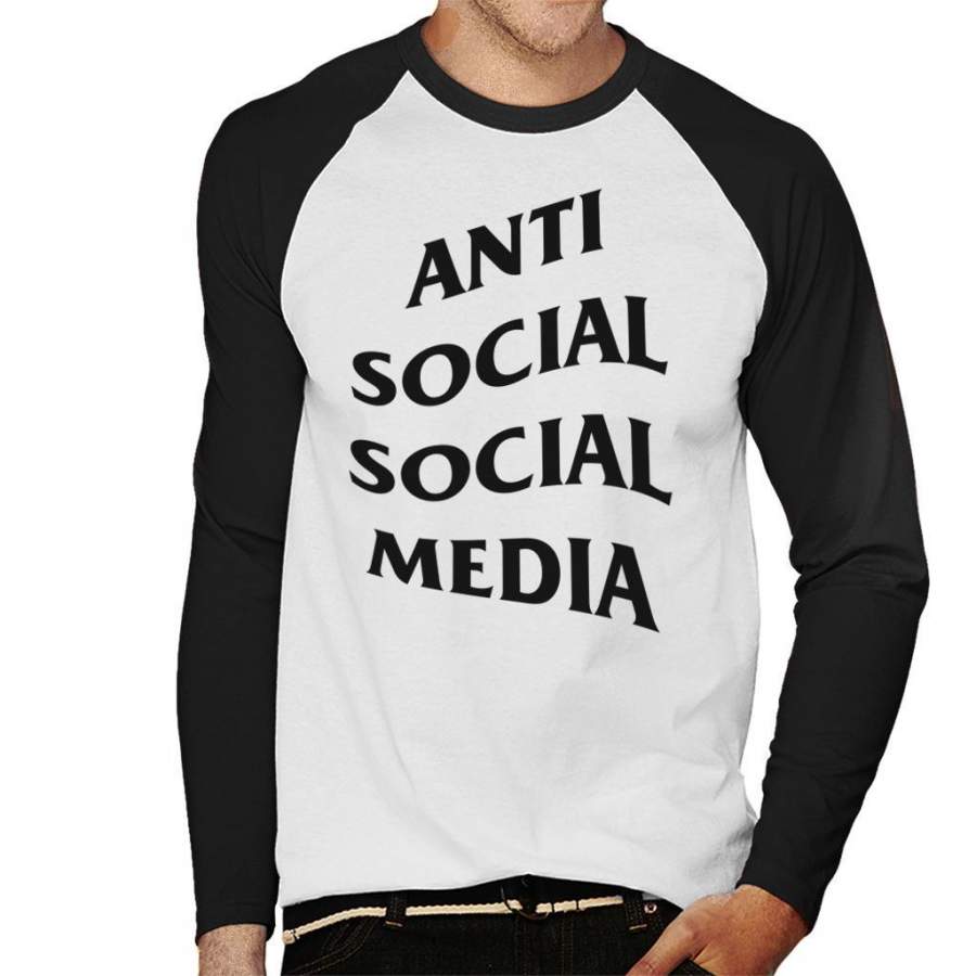 Anti Social Media Band Mix Men’s Baseball Long Sleeved T-Shirt