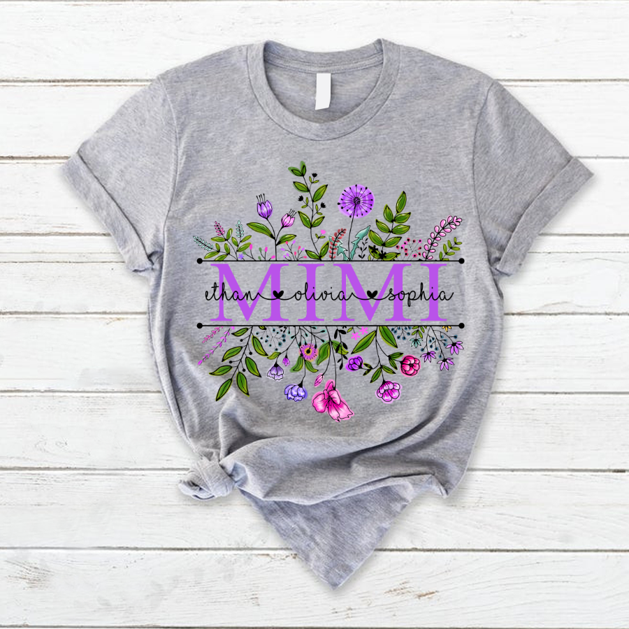 Wildflowers Violet Mimi And Grandkids T-Shirt