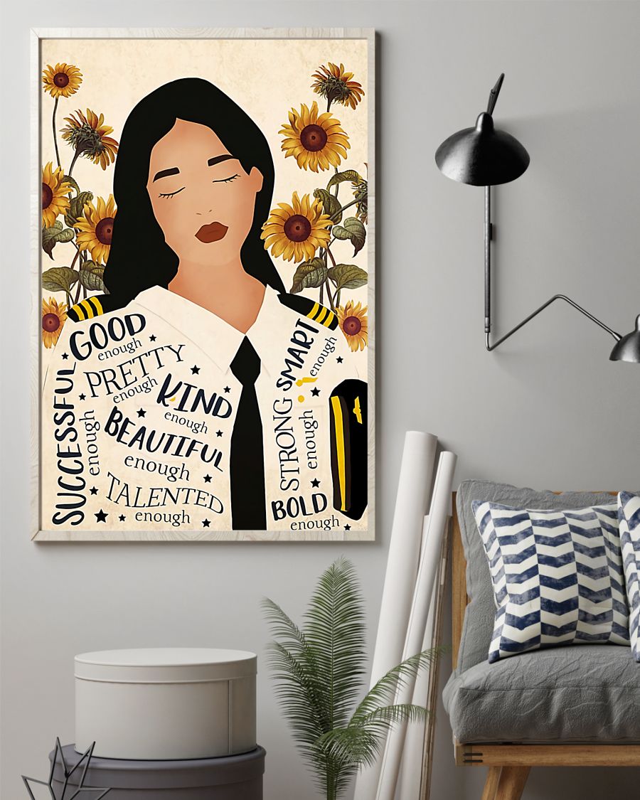 Professions Poster – Pilot Girl Vertical Canvas And Poster | Wall Decor Visual Art