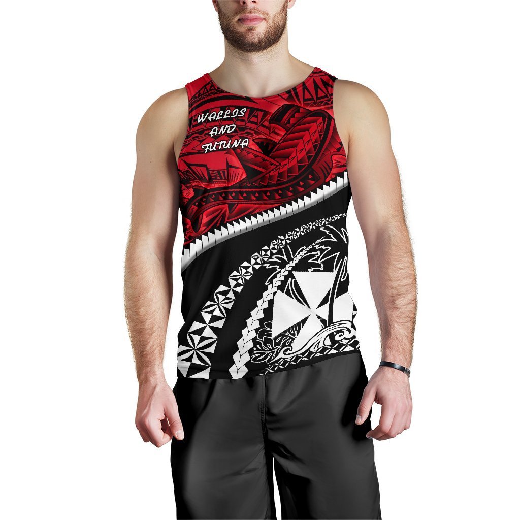 Wallis And Futuna Tapa Men’S Tank Top Polynesian Shark Tattoo